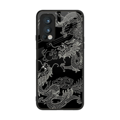 Dragons Black back phone cover | glass case for oneplus nord 2