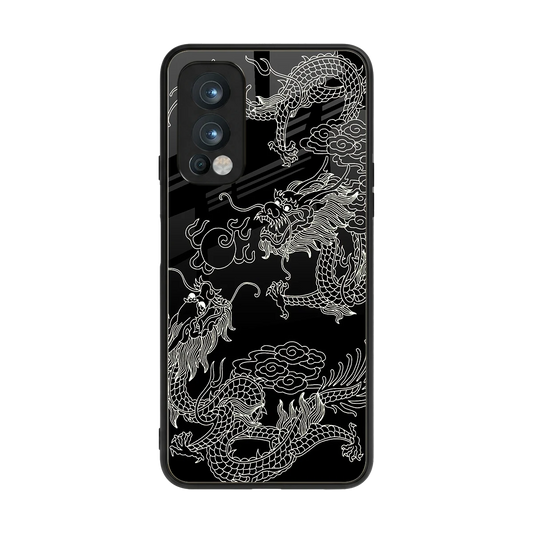 Dragons Black back phone cover | glass case for oneplus nord 2