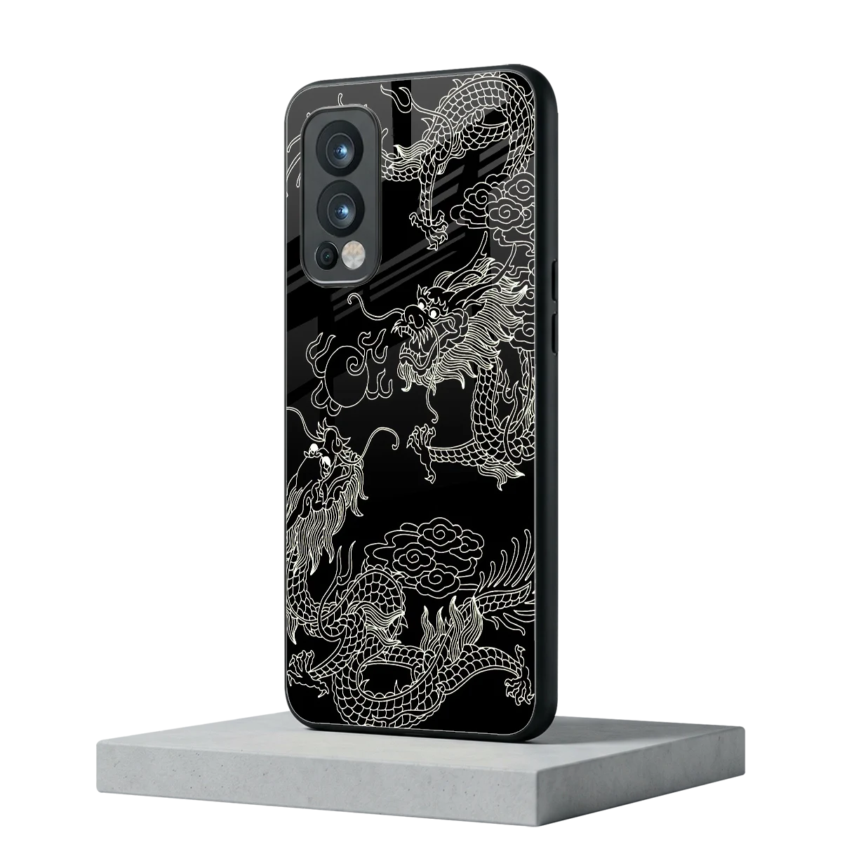 Dragons Black oneplus nord 2 mobile cover | shockproof glass phone case