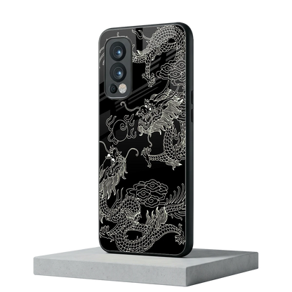 Dragons Black oneplus nord 2 mobile cover | shockproof glass phone case