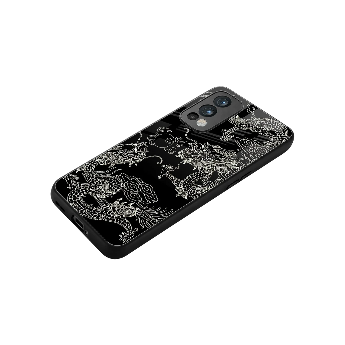 Dragons Black stylish phone case for oneplus nord 2 | glossy glass and slim fit