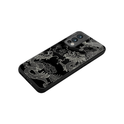 Dragons Black stylish phone case for oneplus nord 2 | glossy glass and slim fit