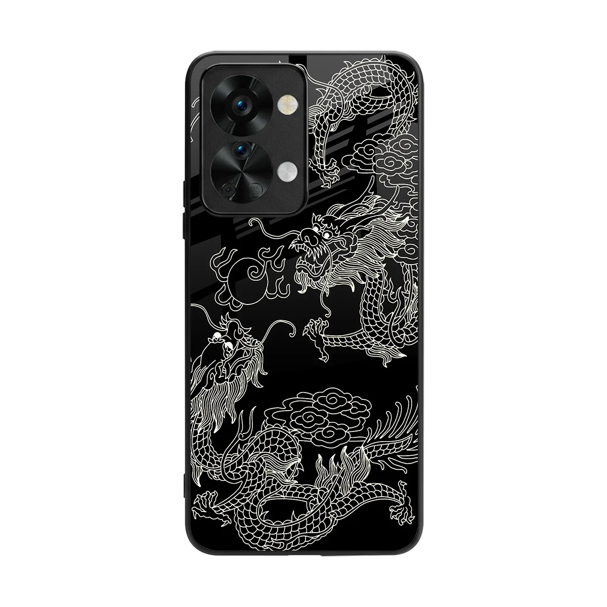 Dragons Black back phone cover | glass case for oneplus nord 2t