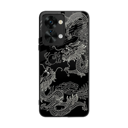 Dragons Black back phone cover | glass case for oneplus nord 2t