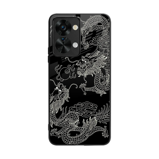 Dragons Black back phone cover | glass case for oneplus nord 2t