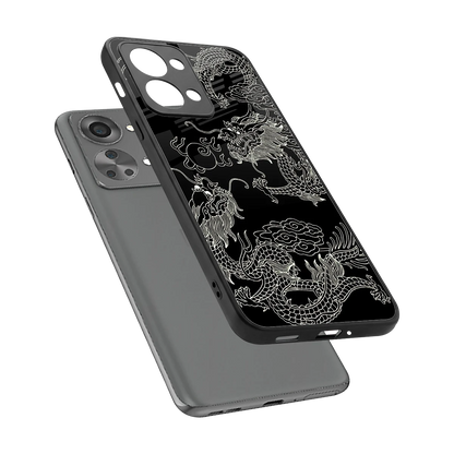 Dragons Black sleek oneplus nord 2t cover with tempered glass back and TPU edges