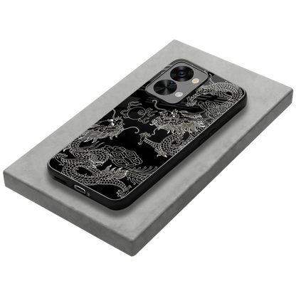 Dragons Black stylish phone case for oneplus nord 2t | glossy glass and slim fit