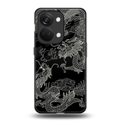Dragons Black back phone cover | glass case for oneplus nord 3
