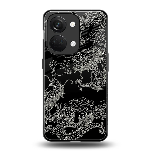 Dragons Black back phone cover | glass case for oneplus nord 3