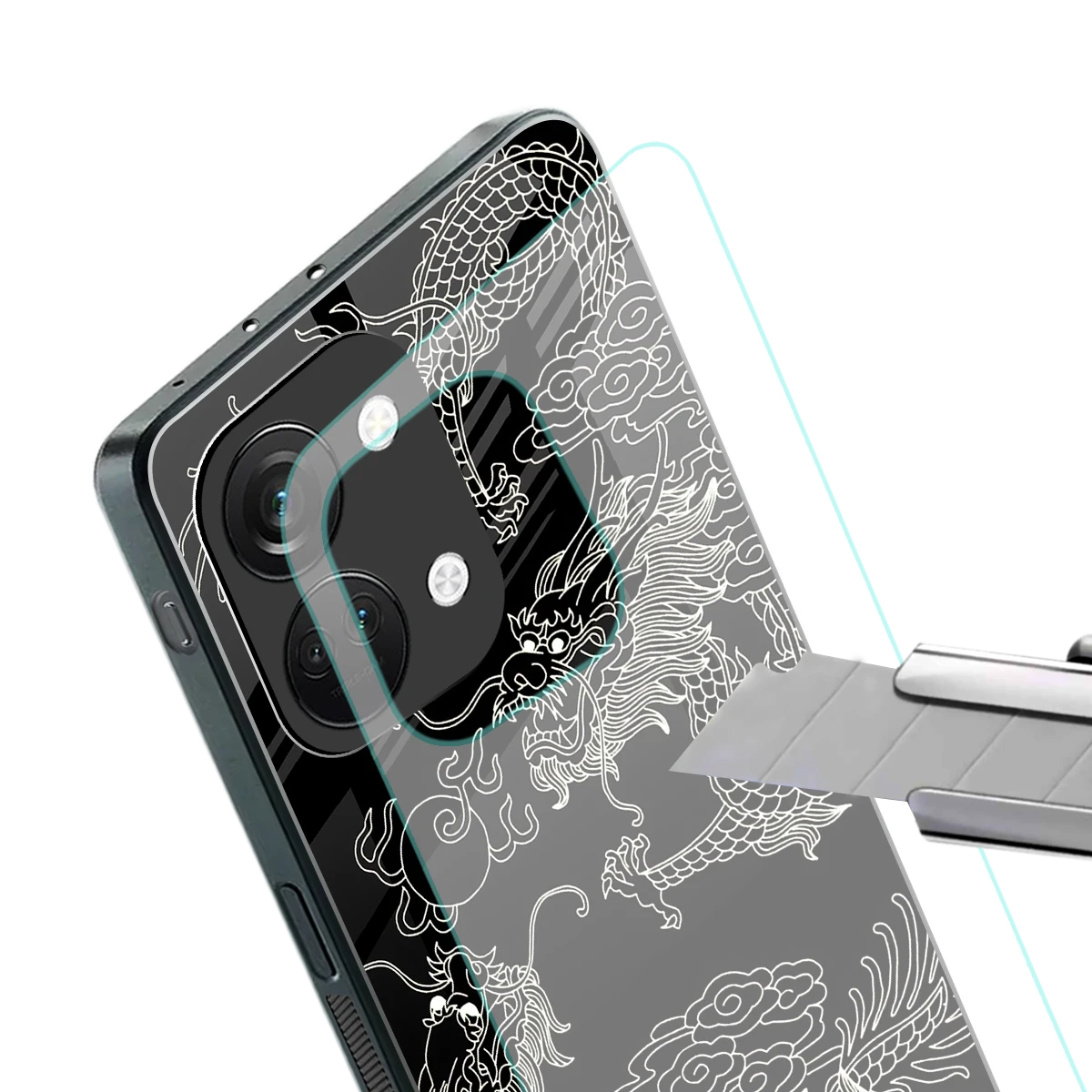 Dragons Black stylish phone case for oneplus nord 3 | glossy glass and slim fit