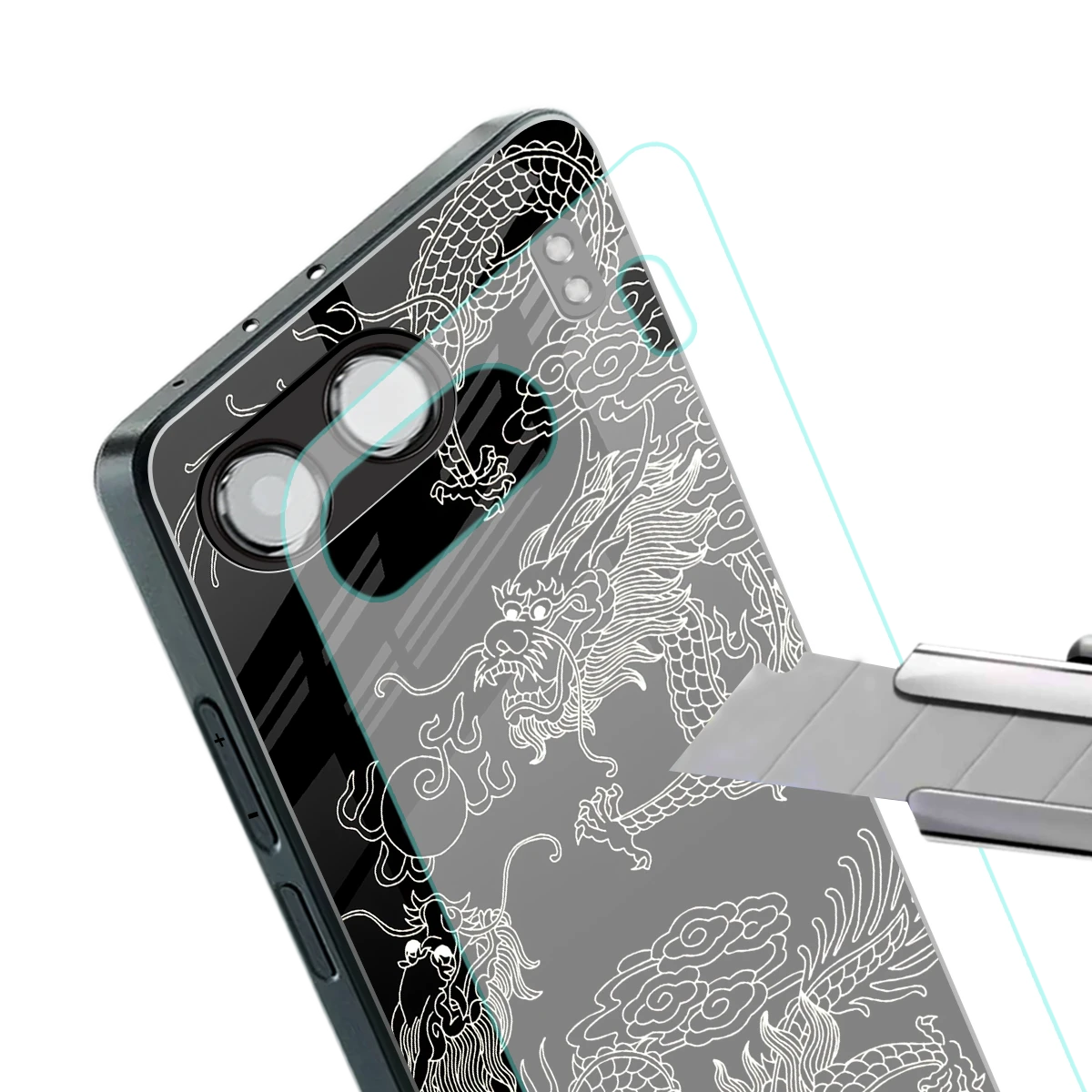 Dragons Black stylish phone case for oneplus nord 4 | glossy glass and slim fit