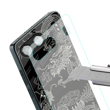 Dragons Black stylish phone case for oneplus nord 4 | glossy glass and slim fit