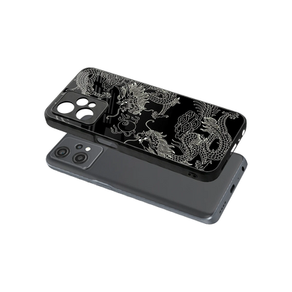 Dragons Black sleek oneplus nord ce 2 lite cover with tempered glass back and TPU edges