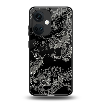 Dragons Black back phone cover | glass case for oneplus nord ce 3