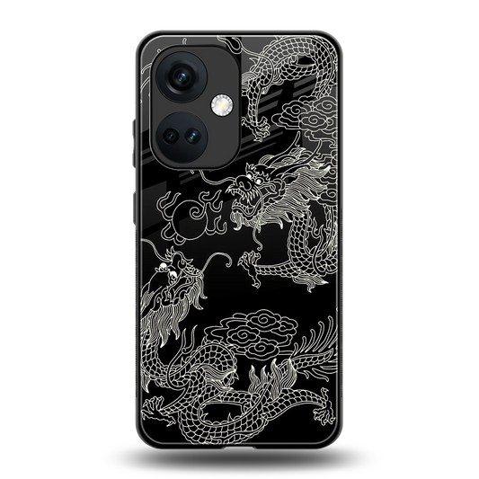 Dragons Black back phone cover | glass case for oneplus nord ce 3