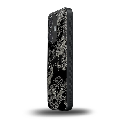 Dragons Black oneplus nord ce 3 mobile cover | shockproof glass phone case
