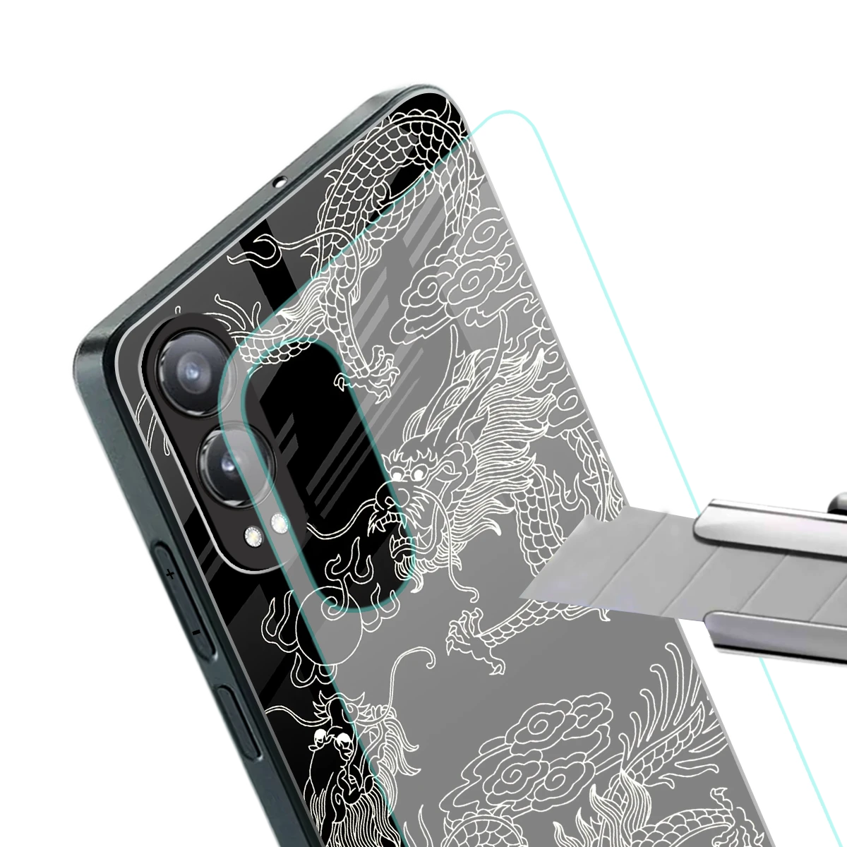 Dragons Black stylish phone case for oneplus nord ce 4 lite | glossy glass and slim fit