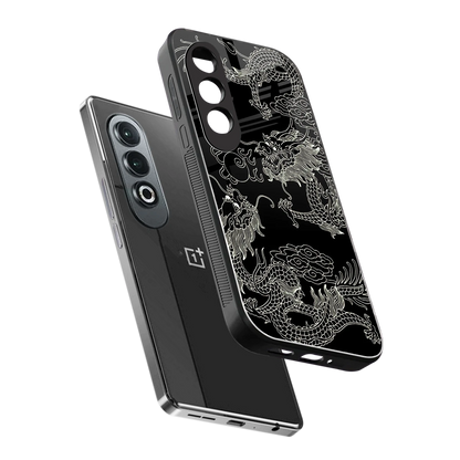 Dragons Black sleek oneplus nord ce 4 cover with tempered glass back and TPU edges