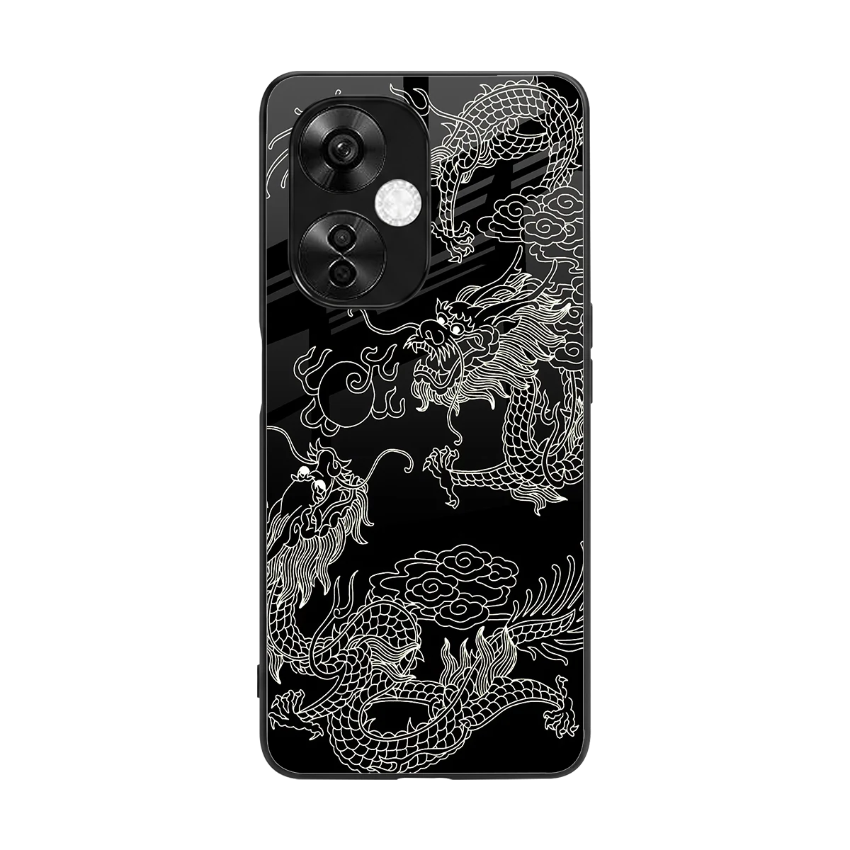 Dragons Black back phone cover | glass case for oneplus nord ce 3 lite