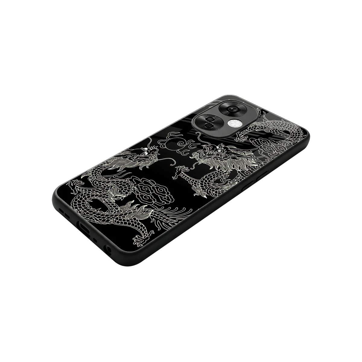 Dragons Black stylish phone case for oneplus nord ce 3 lite | glossy glass and slim fit