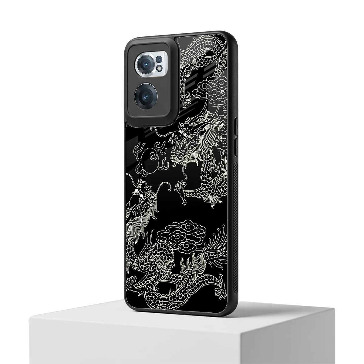 Dragons Black oneplus nord ce 2 mobile cover | shockproof glass phone case