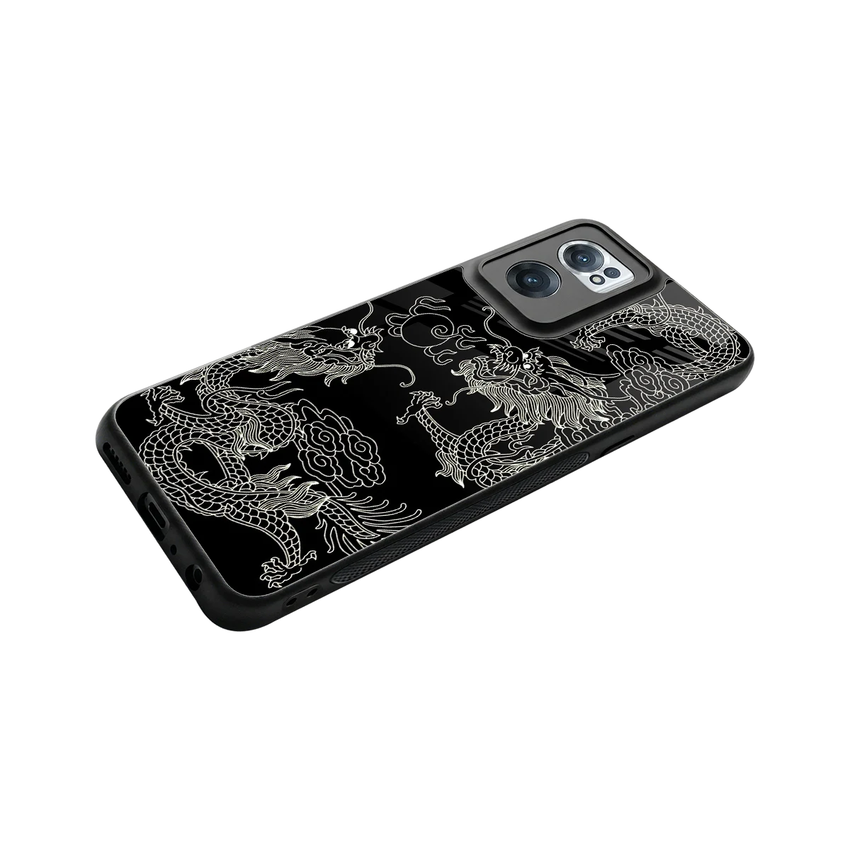 Dragons Black stylish phone case for oneplus nord ce 2 | glossy glass and slim fit
