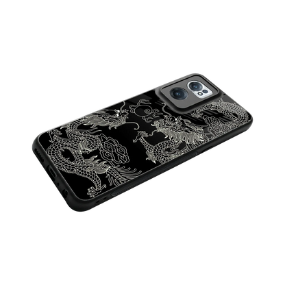 Dragons Black stylish phone case for oneplus nord ce 2 | glossy glass and slim fit