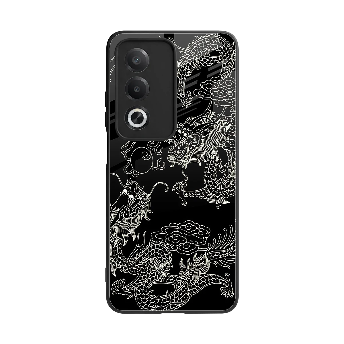 Dragons Black back phone cover | glass case for oppo a3 pro