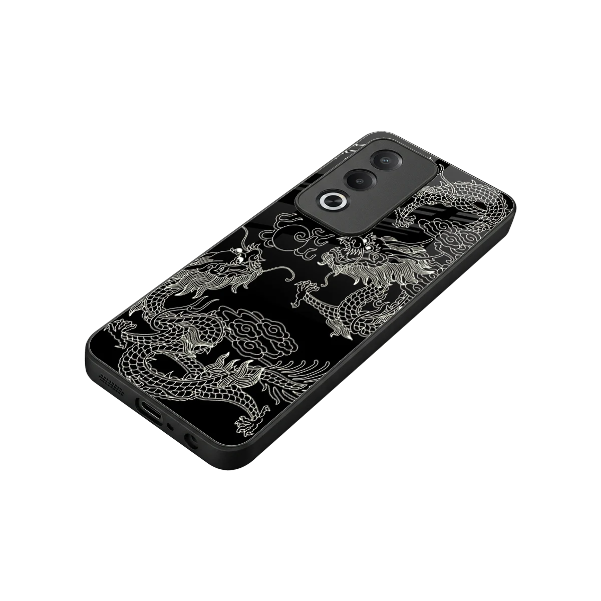 Dragons Black stylish phone case for oppo a3 pro | glossy glass and slim fit