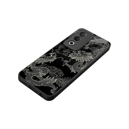 Dragons Black stylish phone case for oppo a3 pro | glossy glass and slim fit