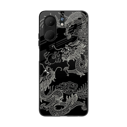 Dragons Black back phone cover | glass case for oppo a5x 5g