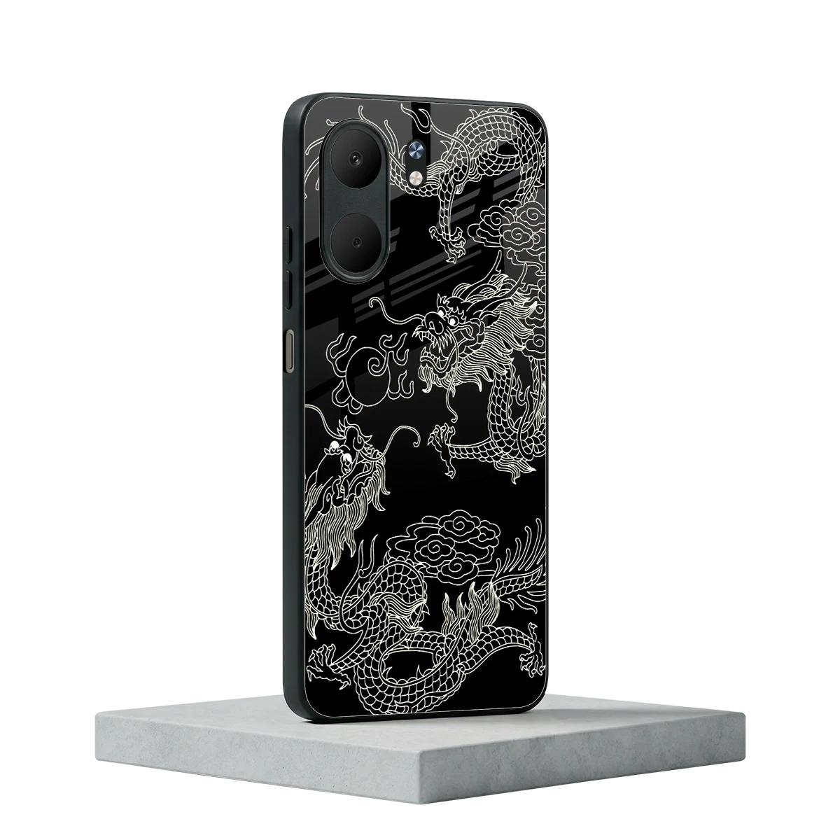 Dragons Black oppo a5x 5g mobile cover | shockproof glass phone case