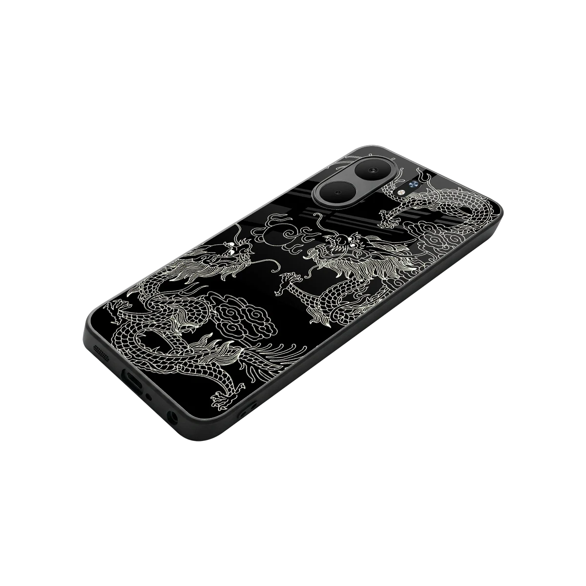 Dragons Black stylish phone case for oppo a5x 5g | glossy glass and slim fit