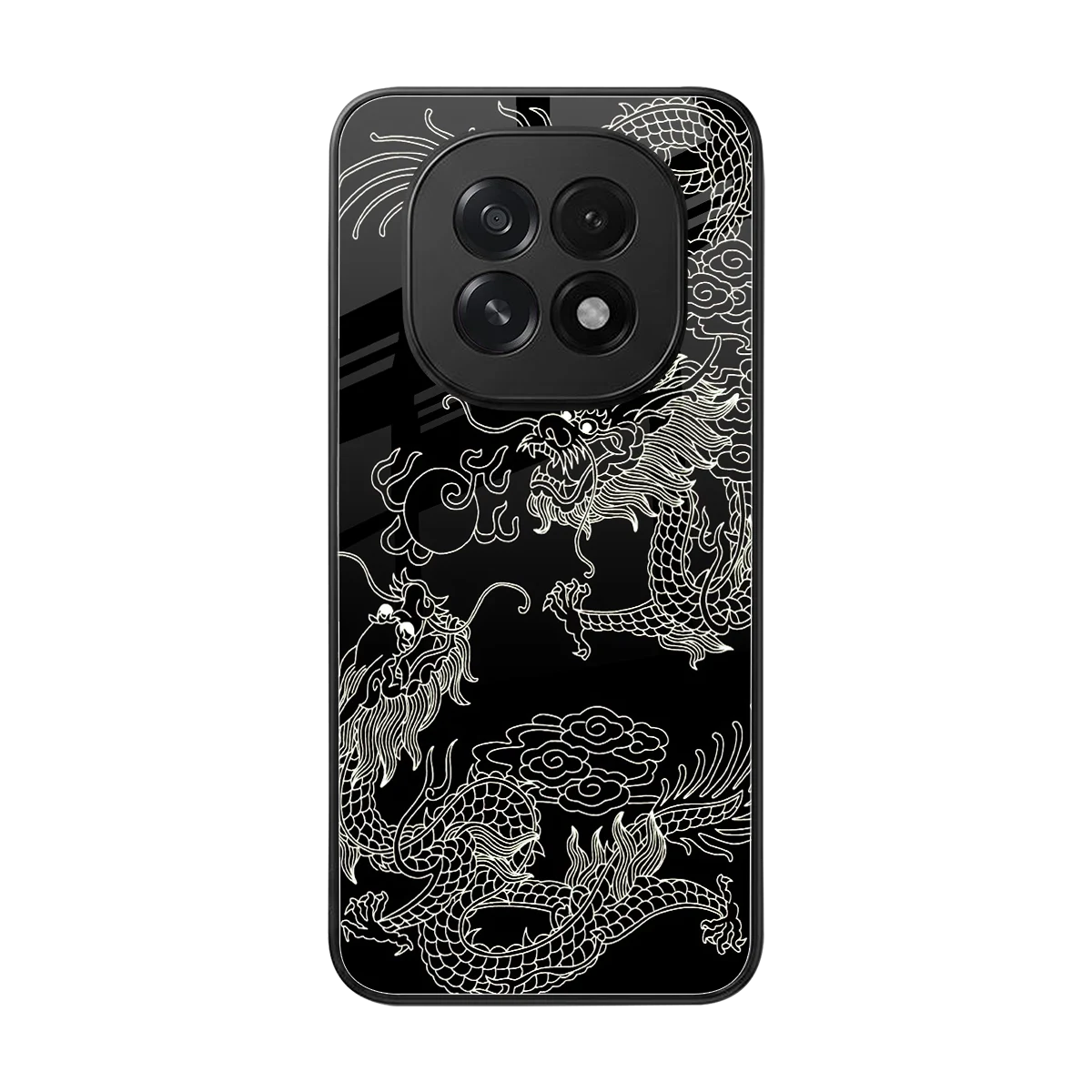 Dragons Black back phone cover | glass case for oppo f29 5g