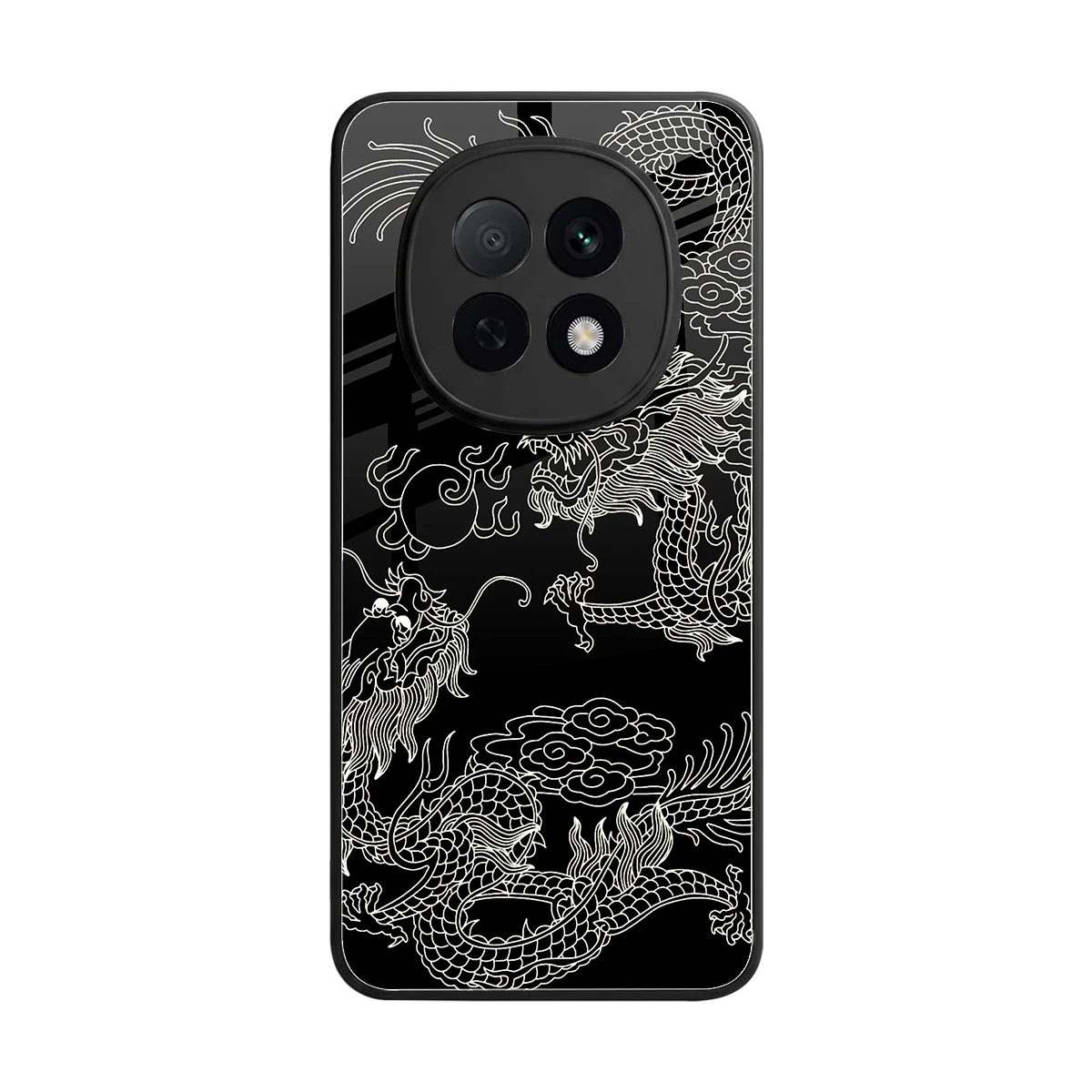 Dragons Black back phone cover | glass case for oppo f29 pro 5g