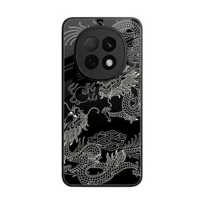 Dragons Black back phone cover | glass case for oppo f29 pro 5g