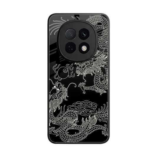 Dragons Black back phone cover | glass case for oppo f29 pro 5g