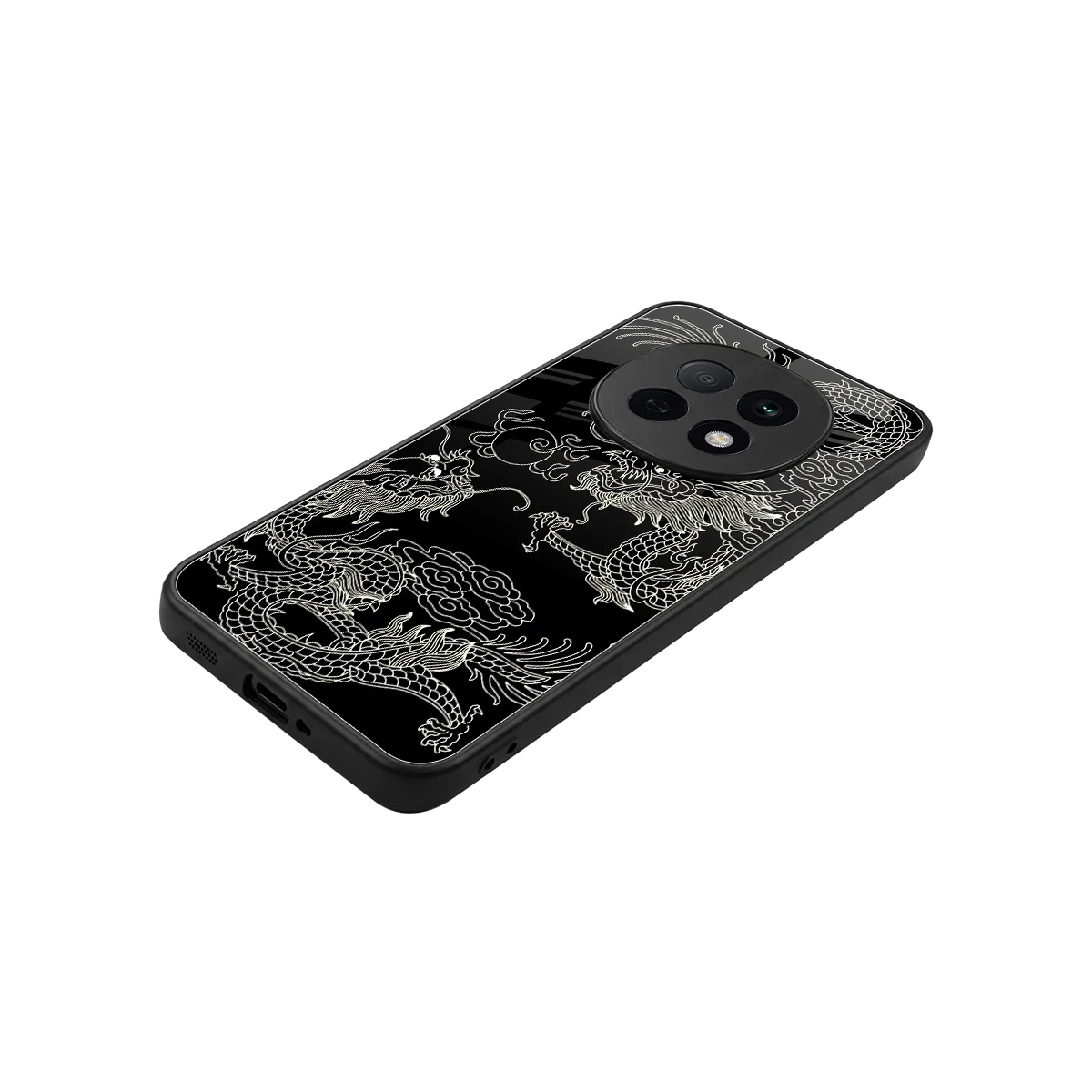 Dragons Black stylish phone case for oppo f29 pro 5g | glossy glass and slim fit