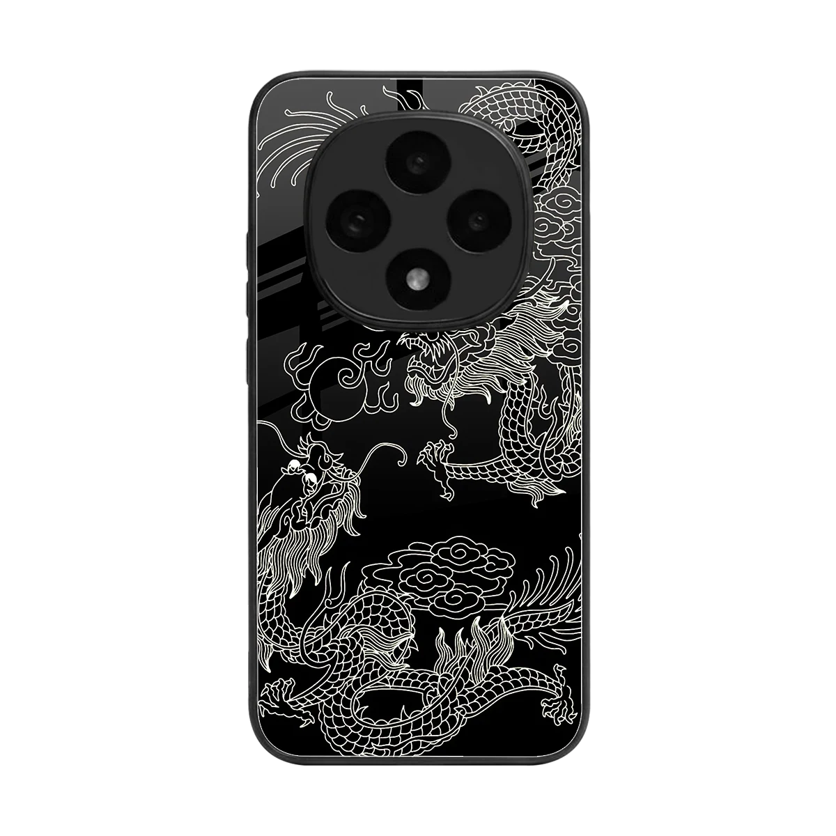 Dragons Black back phone cover | glass case for oppo f31 pro 5g