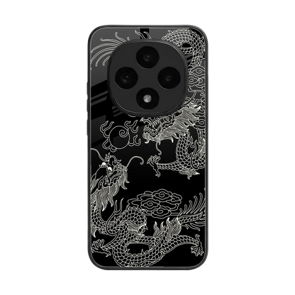 Dragons Black back phone cover | glass case for oppo f31 pro 5g