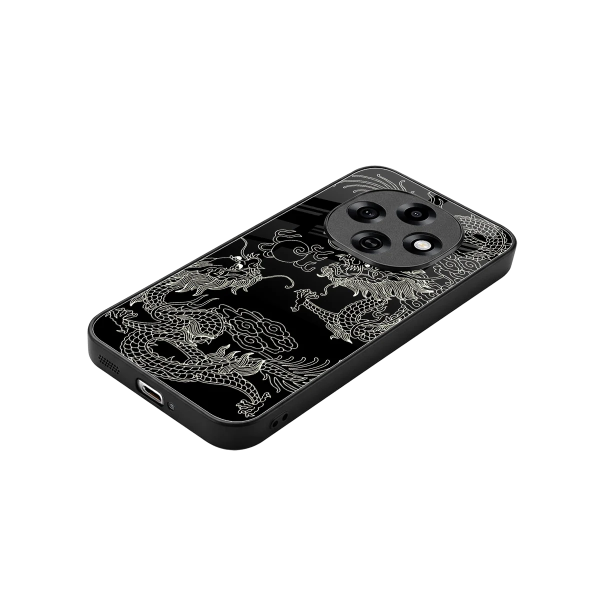 Dragons Black stylish phone case for oppo f31 pro 5g | glossy glass and slim fit