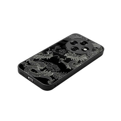 Dragons Black stylish phone case for oppo f31 pro 5g | glossy glass and slim fit