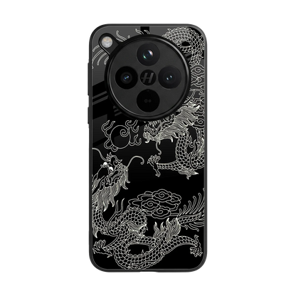 Dragons Black back phone cover | glass case for oppo find x8