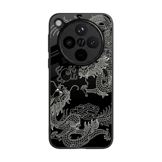 Dragons Black back phone cover | glass case for oppo find x8