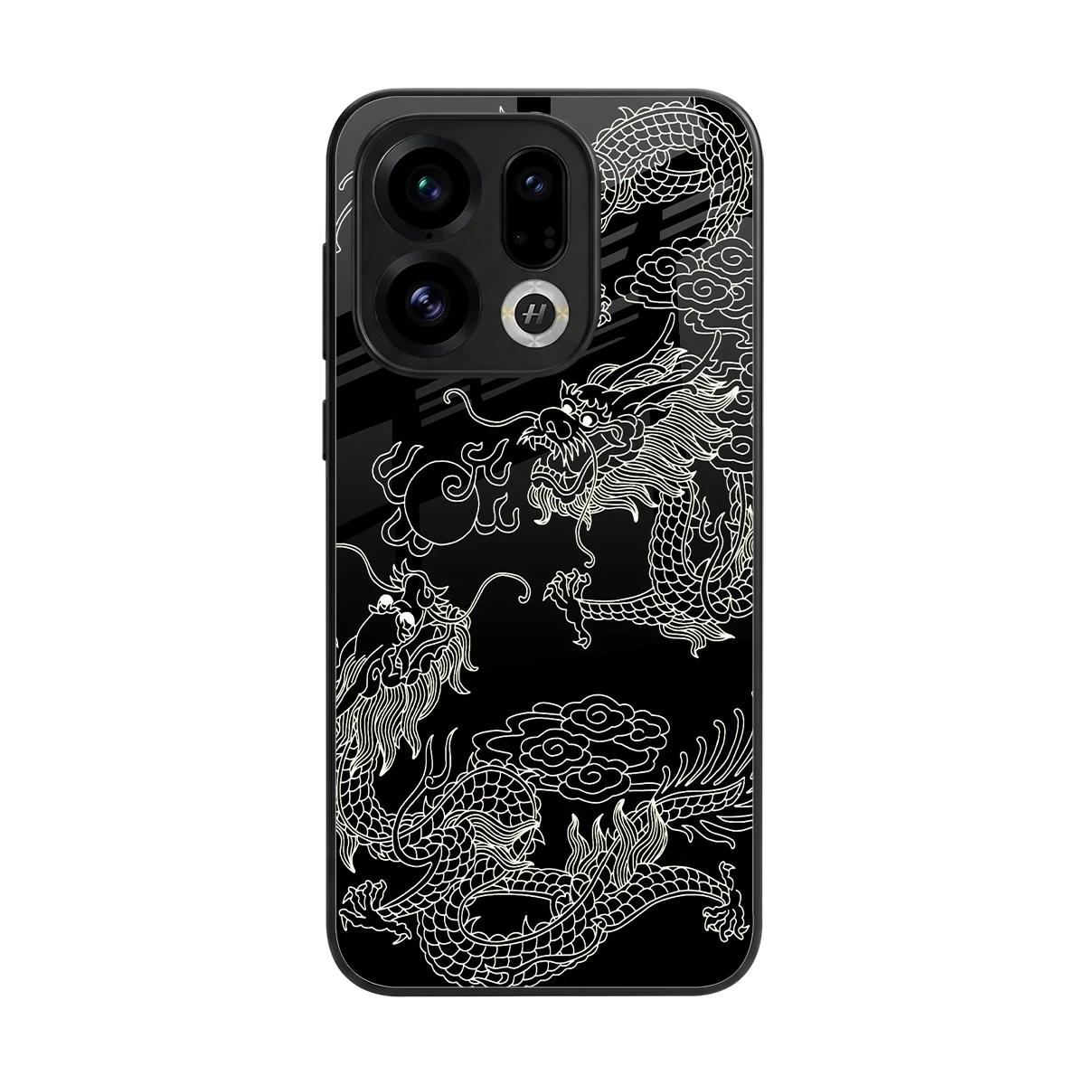 Dragons Black back phone cover | glass case for oppo find x9