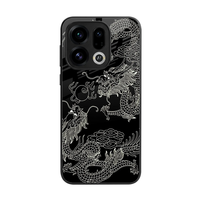 Dragons Black back phone cover | glass case for oppo find x9