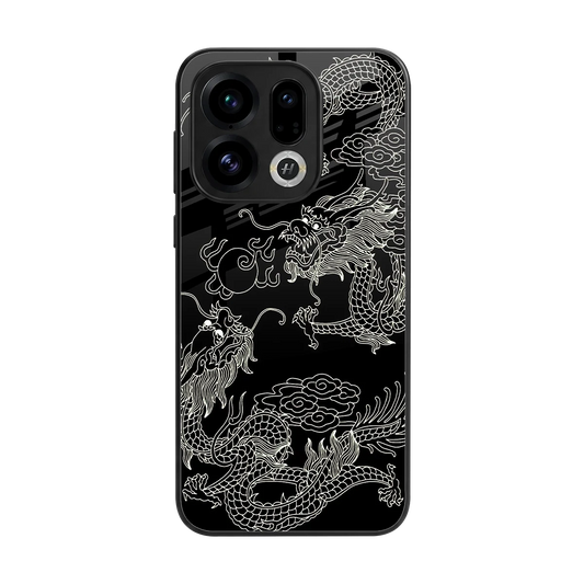 Dragons Black back phone cover | glass case for oppo find x9