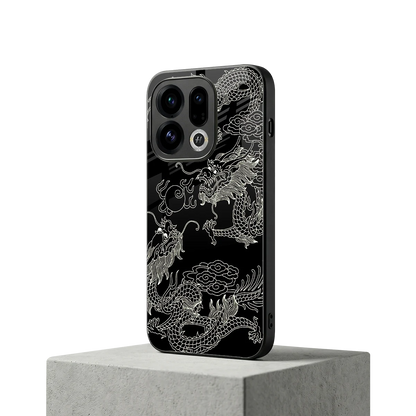 Dragons Black oppo find x9 mobile cover | shockproof glass phone case