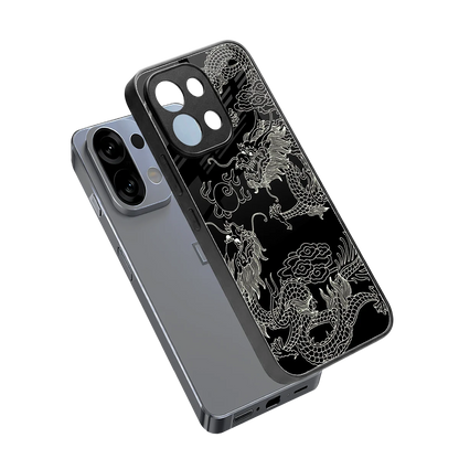 Dragons Black sleek oppo k13 5g cover with tempered glass back and TPU edges
