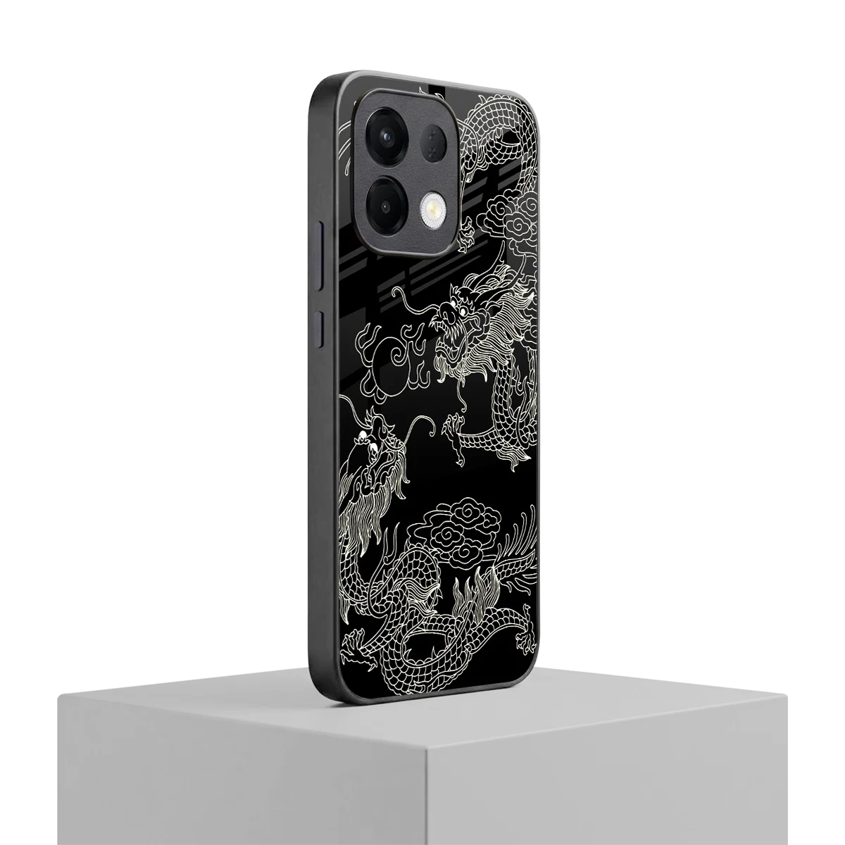 Dragons Black oppo k13 5g mobile cover | shockproof glass phone case